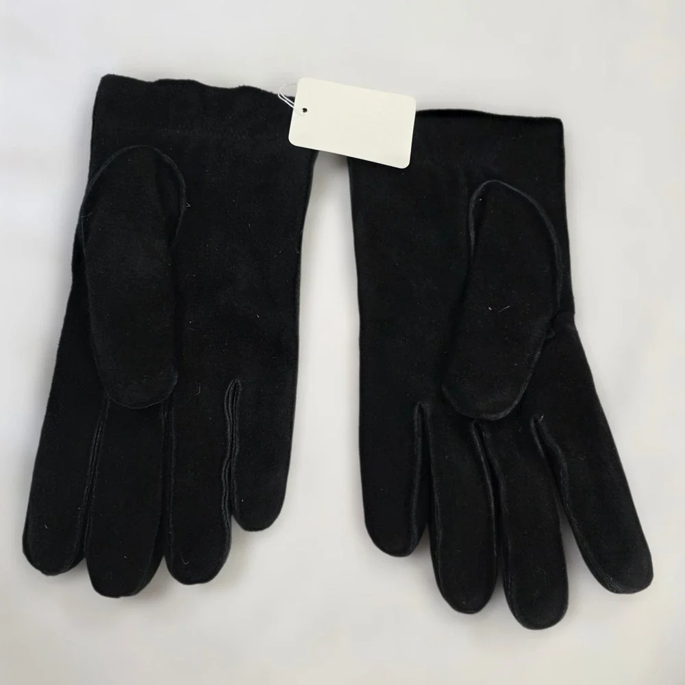 NWT Portolano Goatskin Leather & Lambs Wool‎ Gloves Womens Black Large Lined